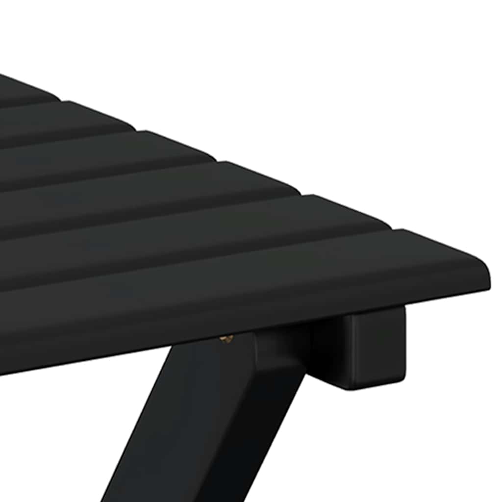 Side table, black, solid poplar, folding