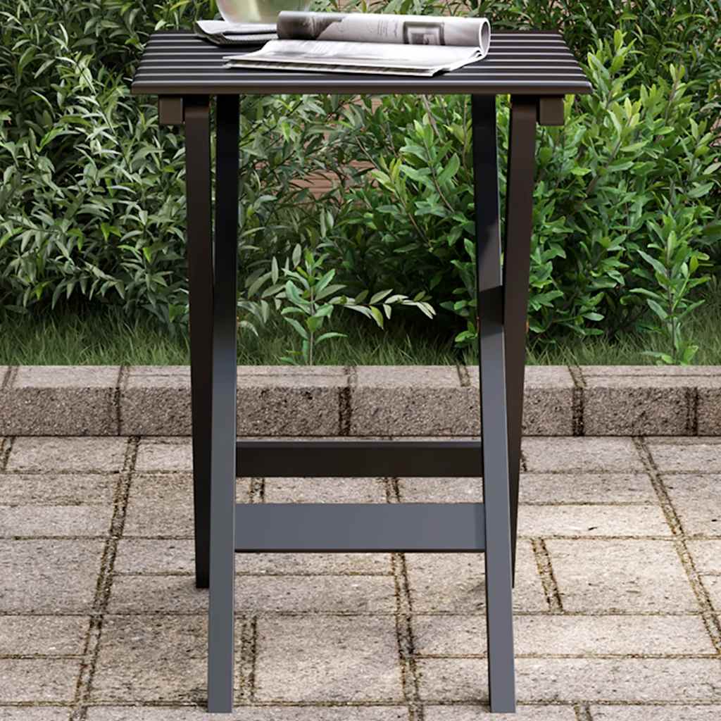 Side table, black, solid poplar, folding