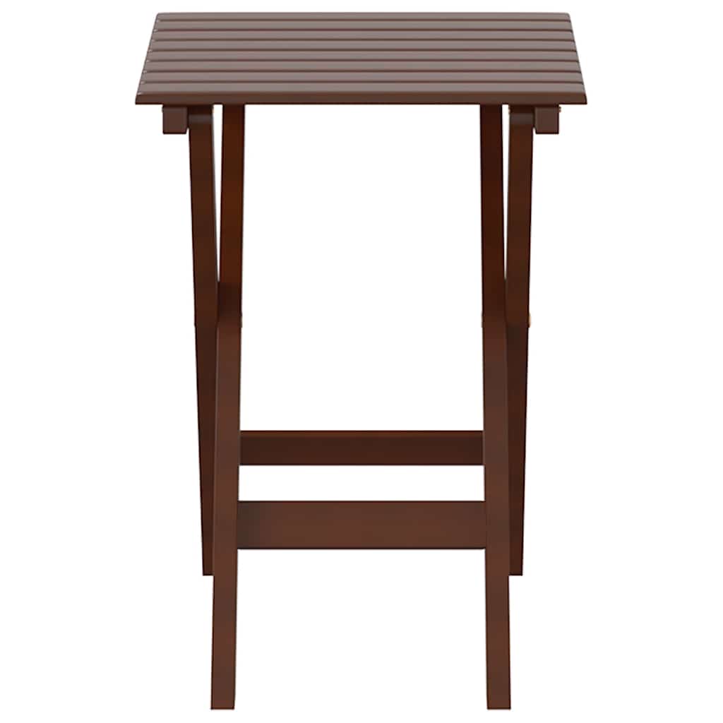 Side table, brown, poplar solid wood, foldable