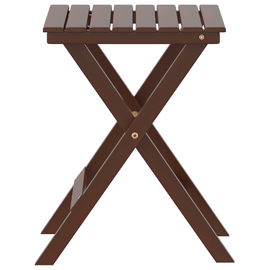 Side table, brown, poplar solid wood, foldable