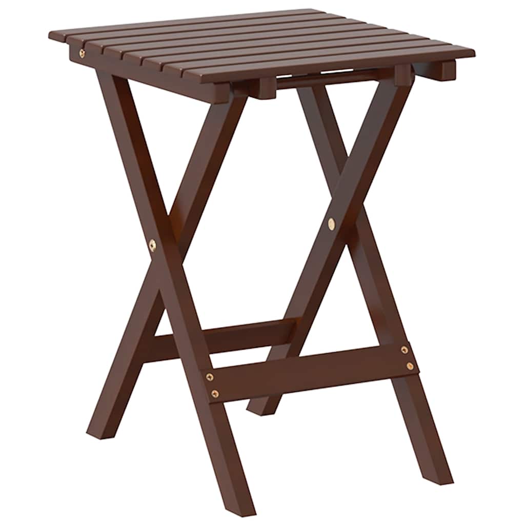 Side table, brown, poplar solid wood, foldable