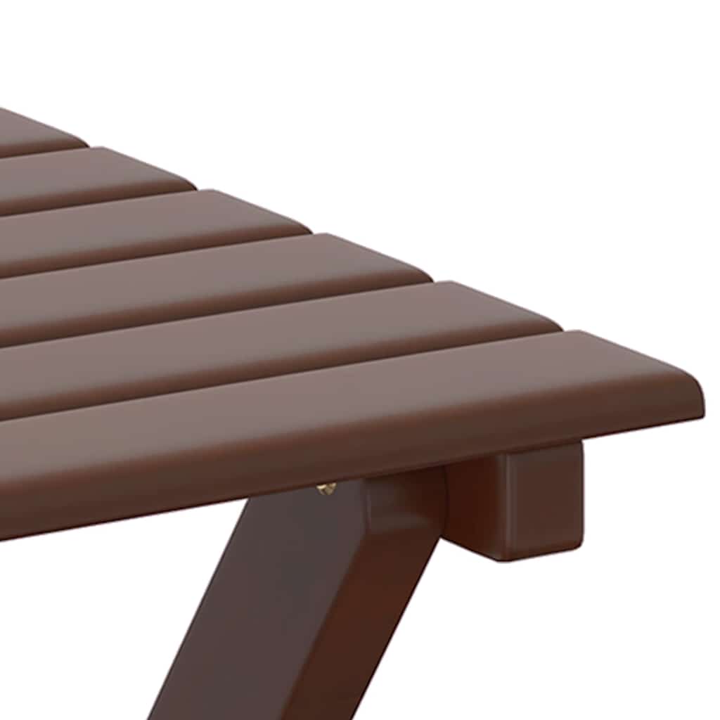 Side table, brown, poplar solid wood, foldable