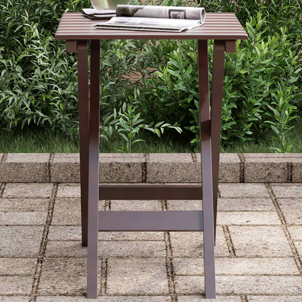 Side table, brown, poplar solid wood, foldable