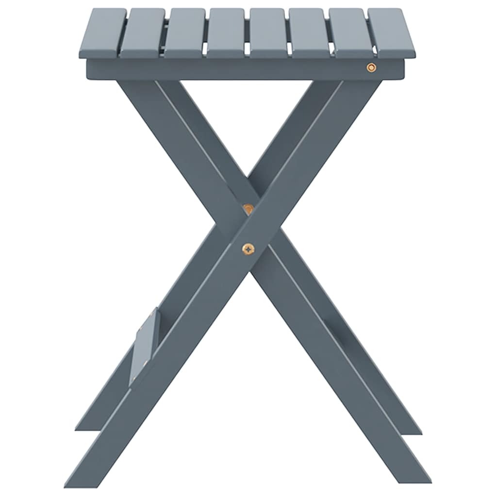 Side table, gray, poplar solid wood, foldable