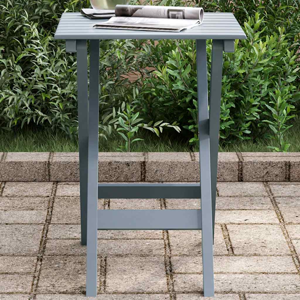 Side table, gray, poplar solid wood, foldable
