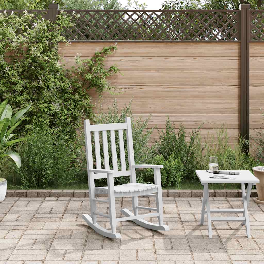 Children's rocking chair, white, poplar solid wood
