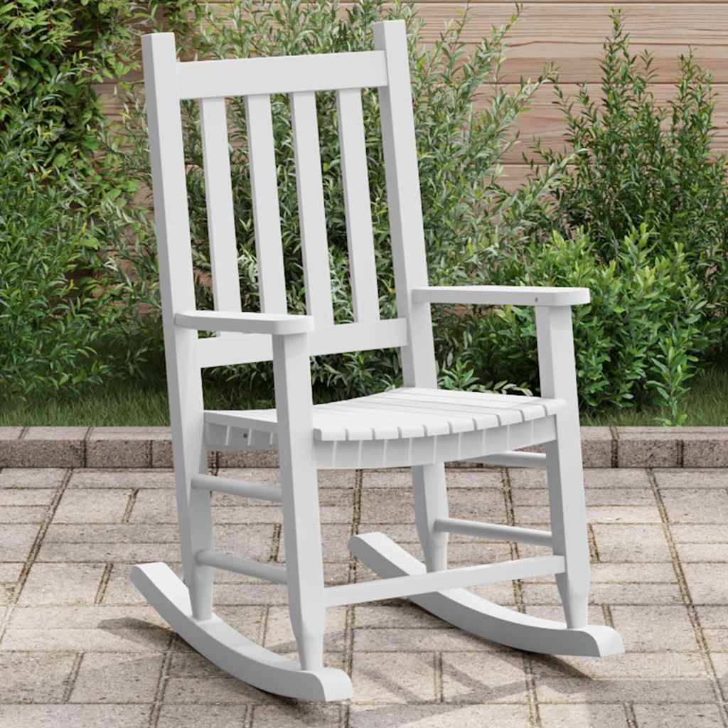 Children's rocking chair, white, poplar solid wood