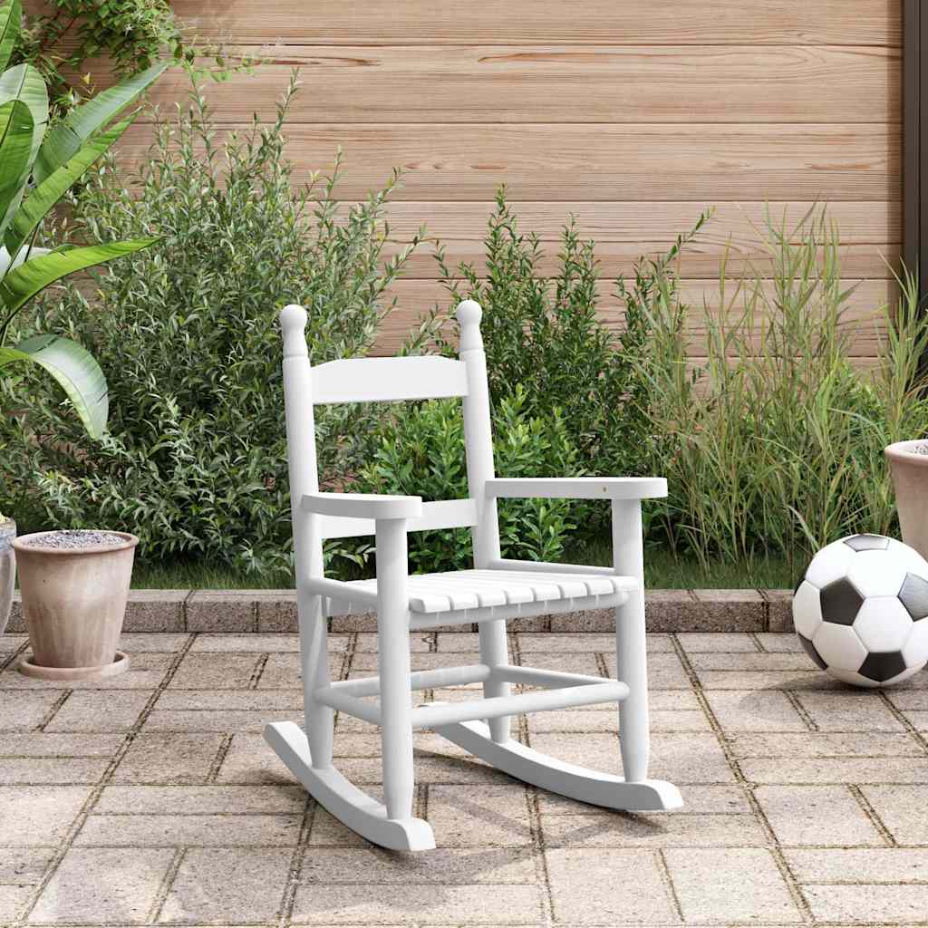Children's rocking chair, white, poplar solid wood
