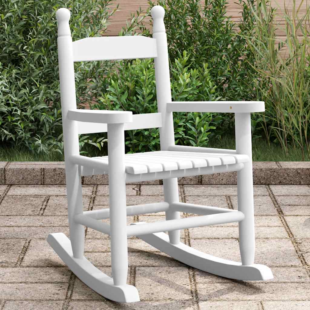 Children's rocking chair, white, poplar solid wood