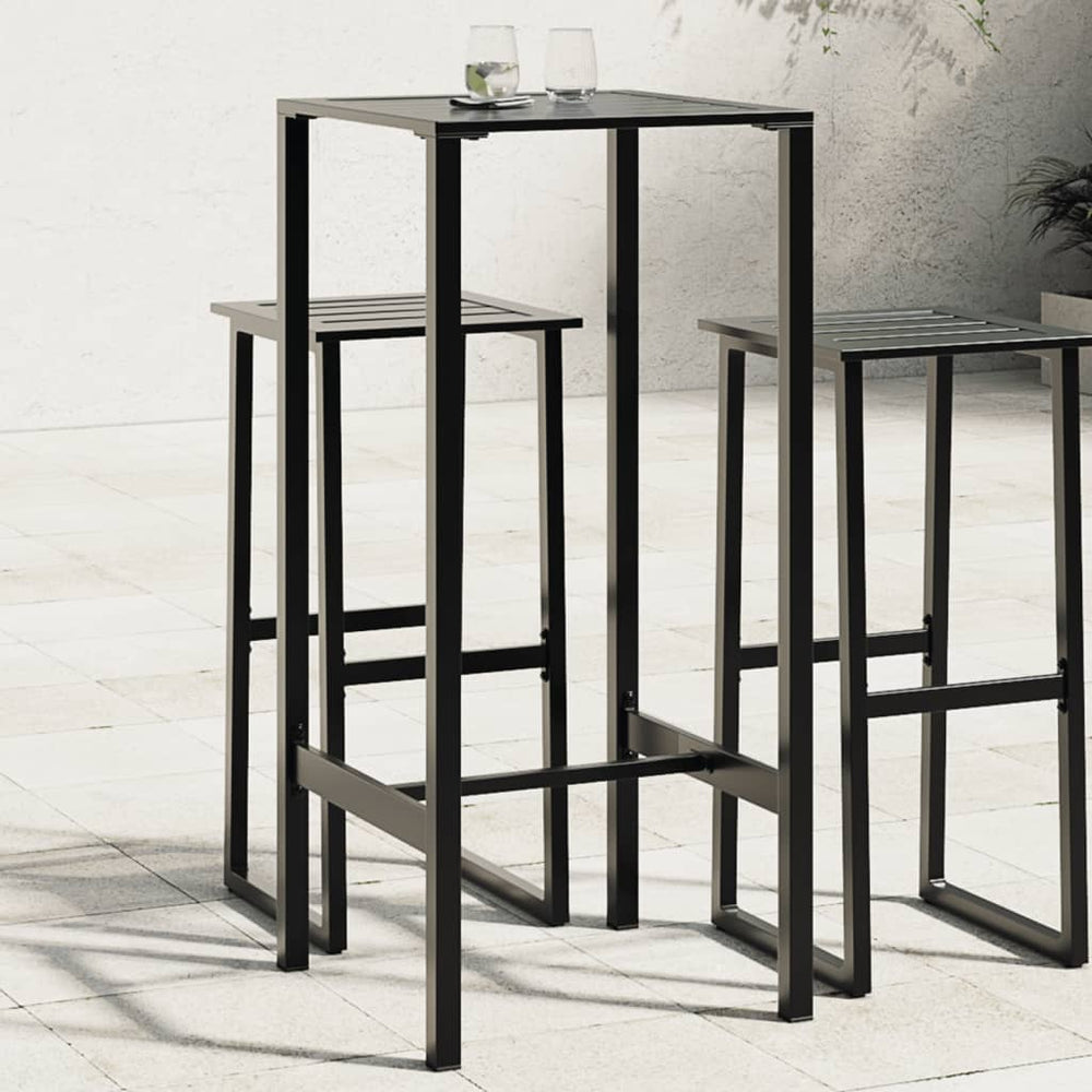 Baro stalas, juodas, 50x50x110cm, plienas