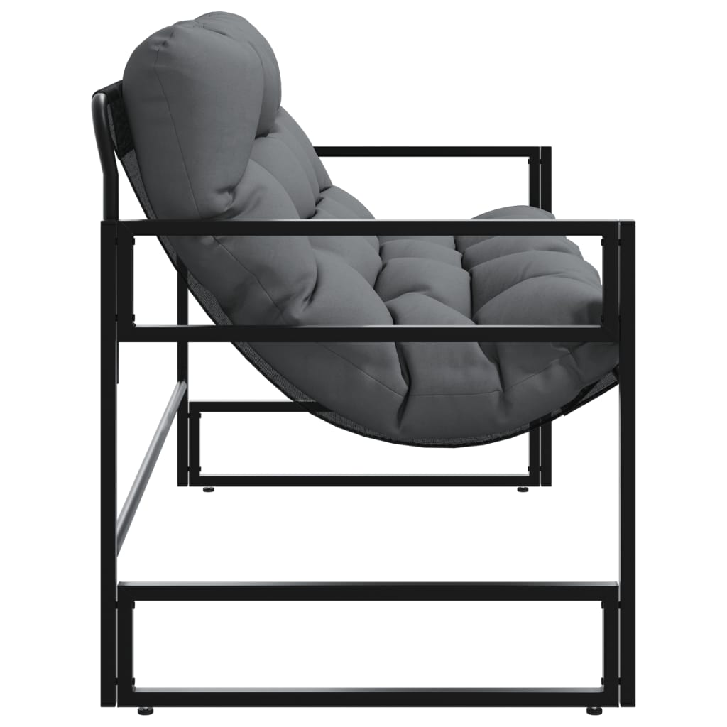 Dārza sols ar spilvenu, antracītpelēks, 113 cm, tērauds