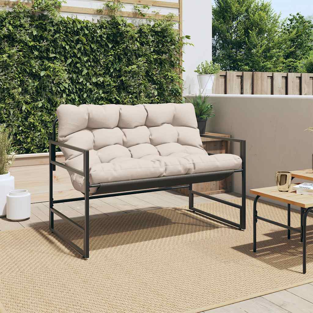Sodo suoliukas su pagalvėle, taupe spalvos, 113cm, plienas