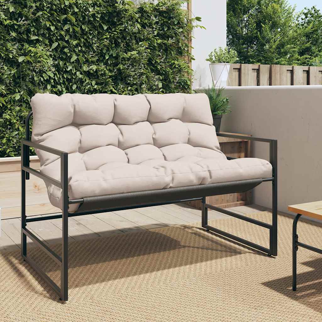 Sodo suoliukas su pagalvėle, taupe spalvos, 113cm, plienas