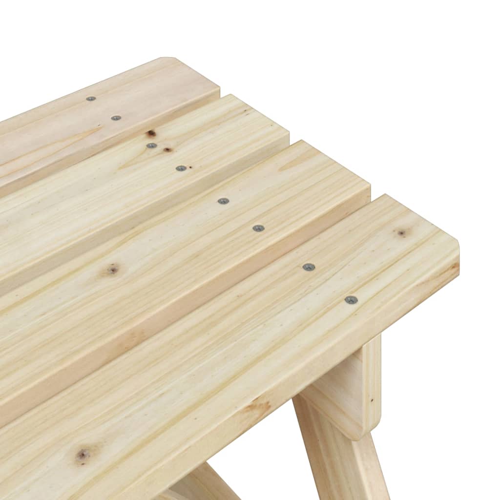 Picnic table for 4 children with umbrella, solid spruce wood