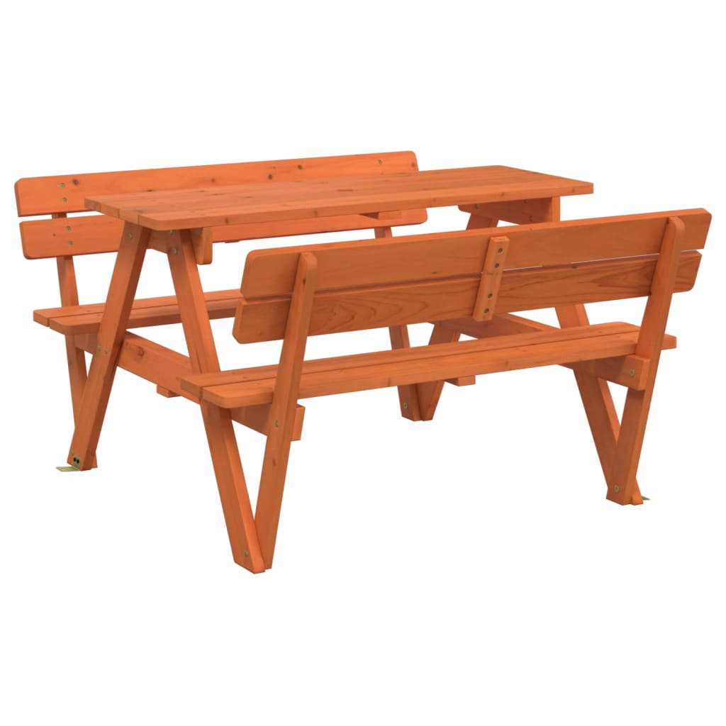 Picnic table for 4 children with umbrella, solid spruce wood
