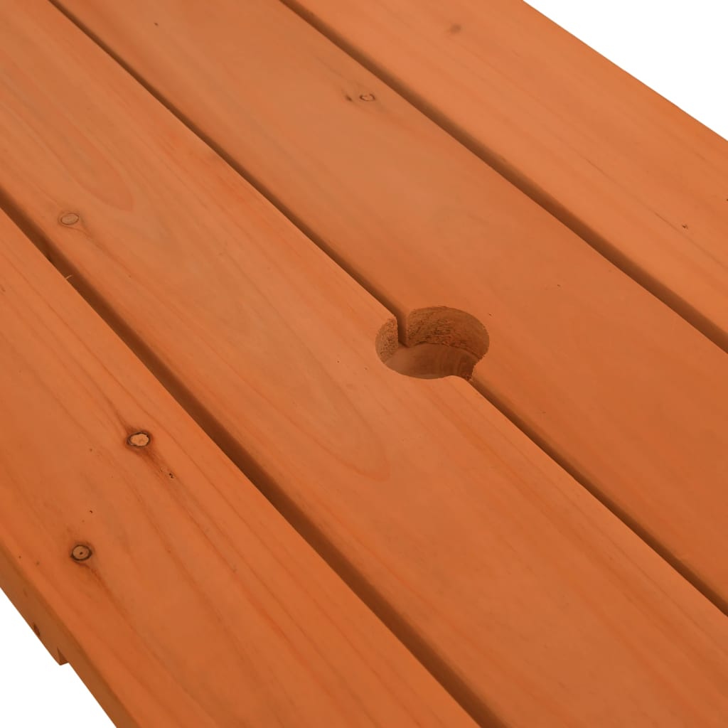 Picnic table for 4 children with umbrella, solid spruce wood
