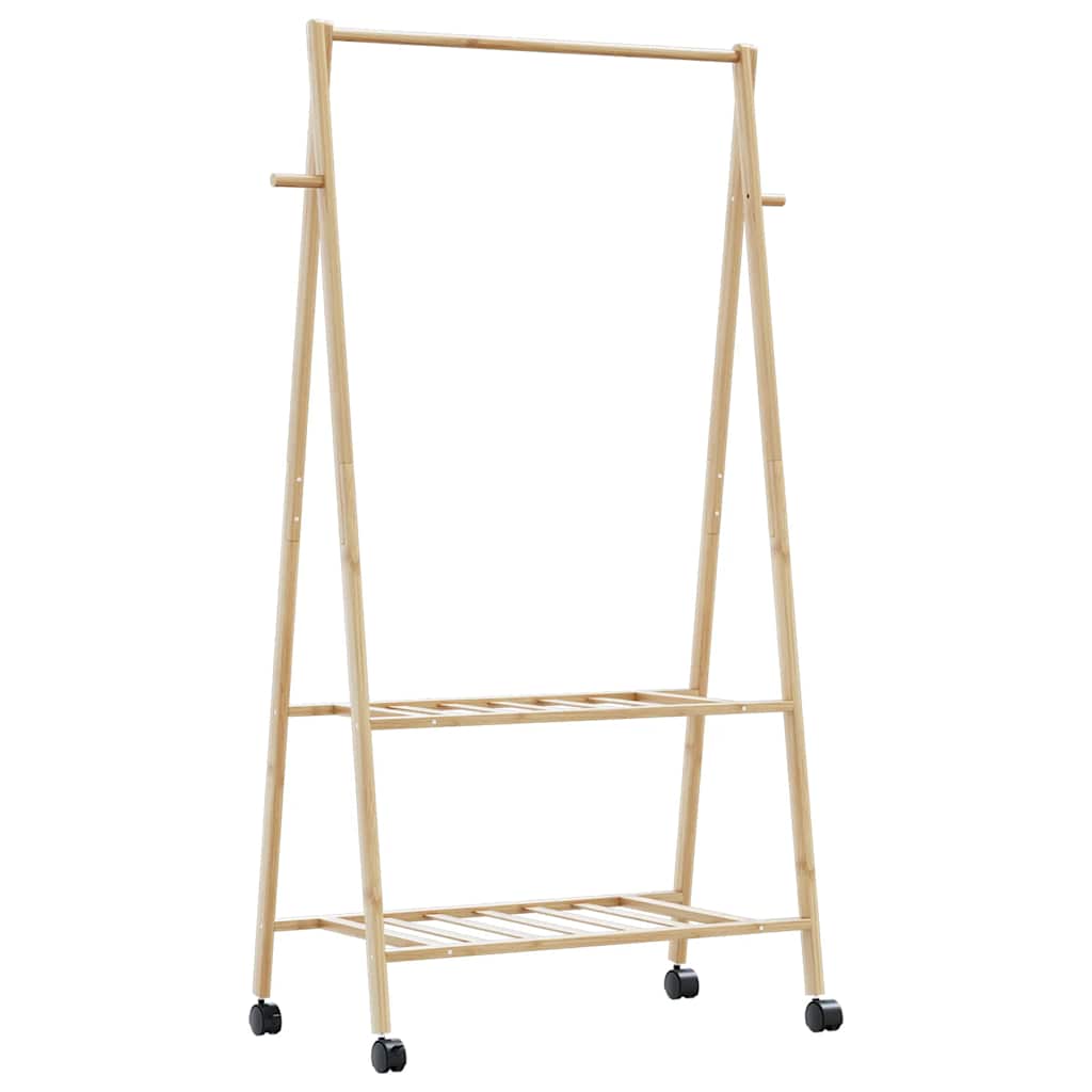 Apģērbu statīvs ar plauktiem/ritentiņiem, 96x45,5x155,5cm