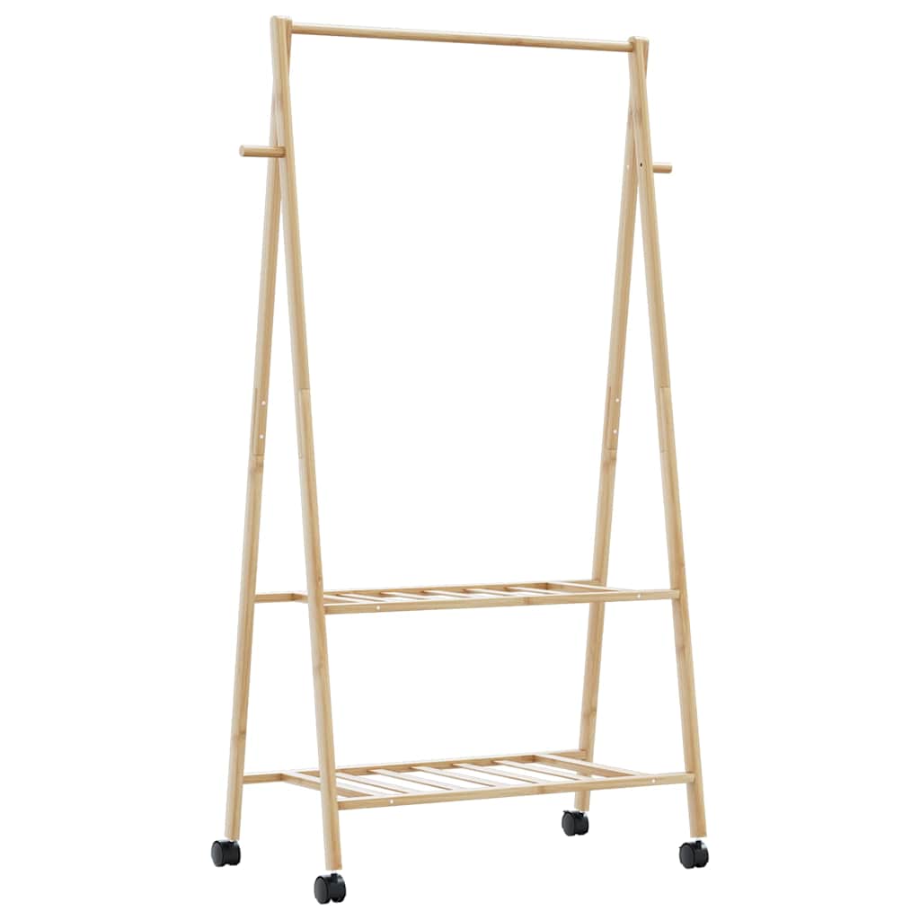 Apģērbu statīvs ar plauktiem/ritentiņiem, 96x45,5x155,5cm