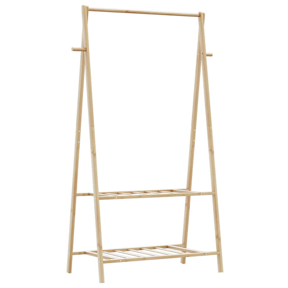 Clothes rack with shelves, 96x45.5x150.5cm, bamboo
