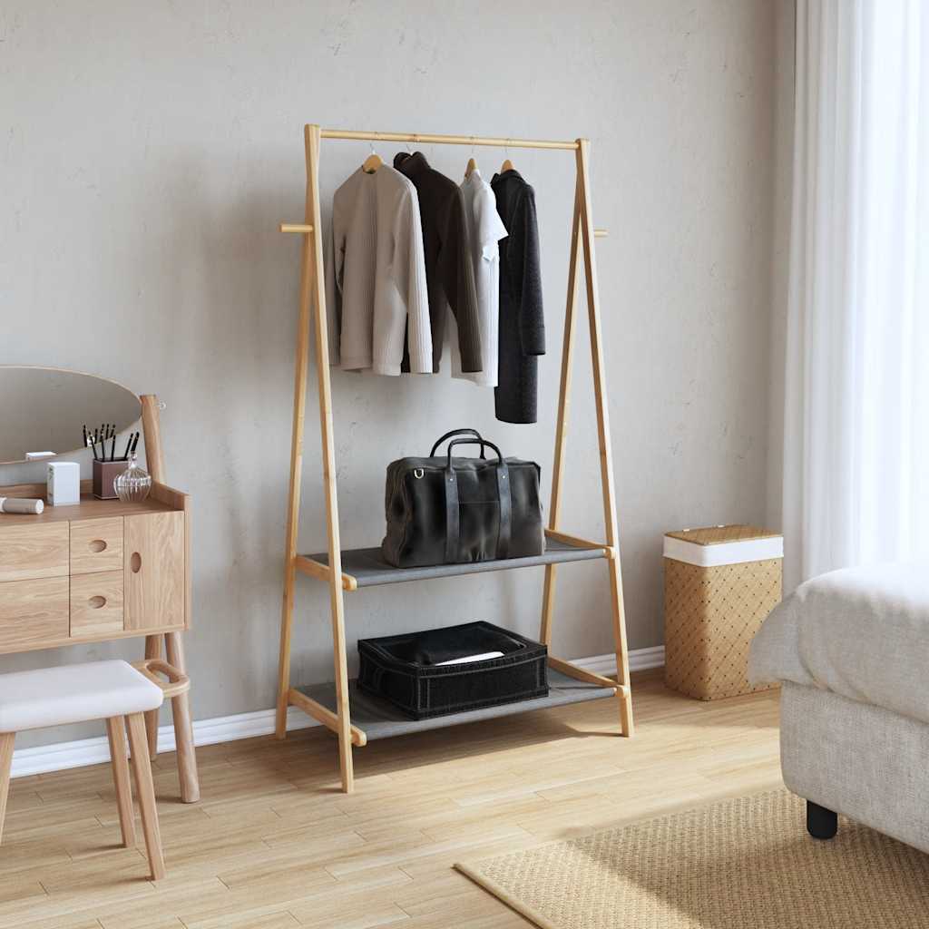 Clothes rack with shelves, 96x45.5x150.5cm, bamboo