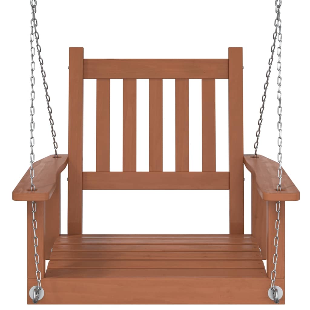 Dārza šūpuļkrēsls ar metāla ķēdēm, brūns, egle
