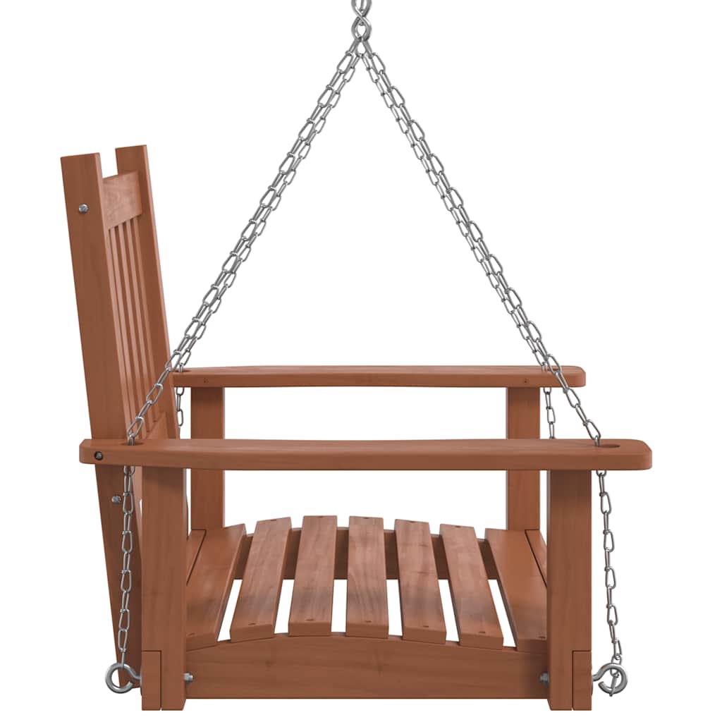 Dārza šūpuļkrēsls ar metāla ķēdēm, brūns, egle