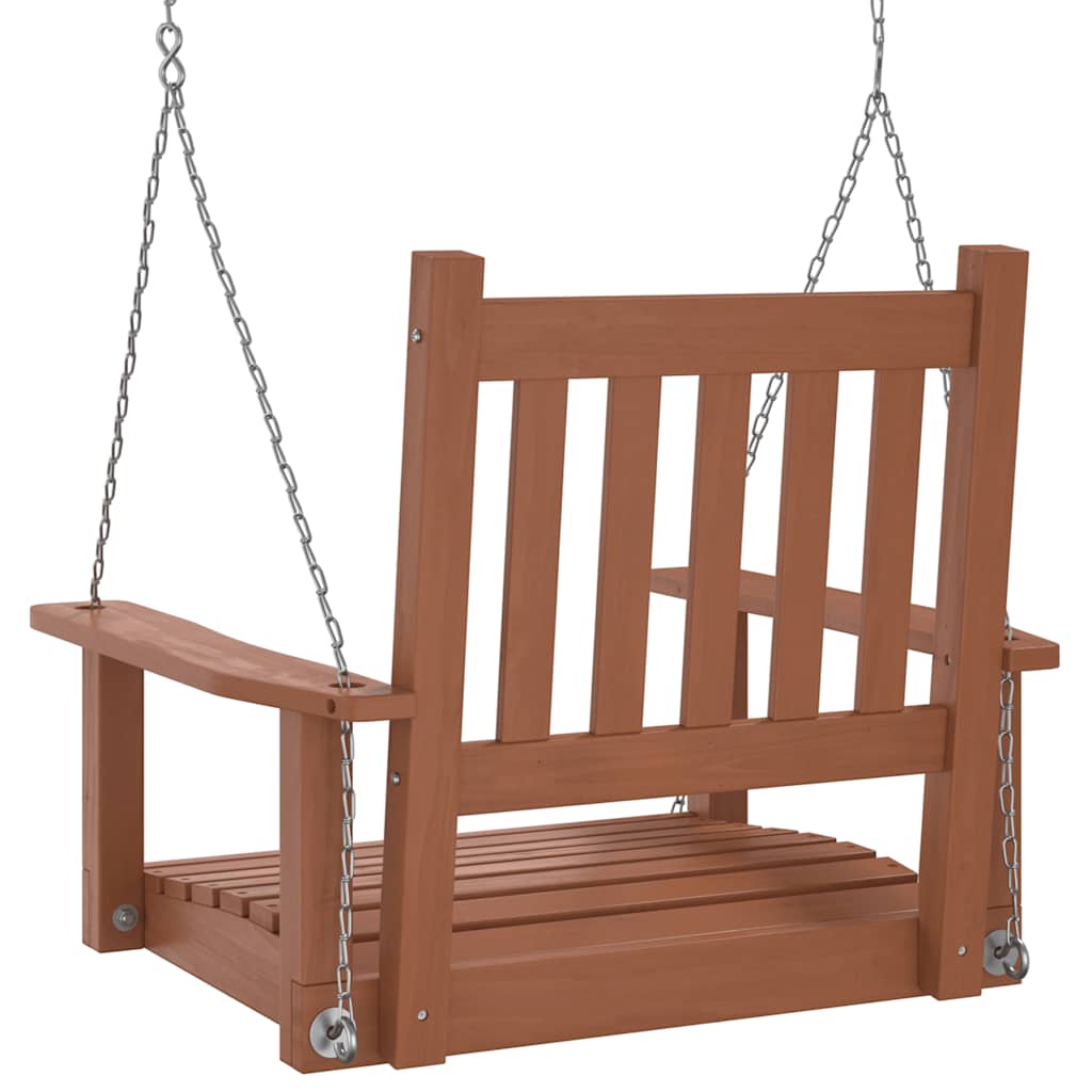 Dārza šūpuļkrēsls ar metāla ķēdēm, brūns, egle