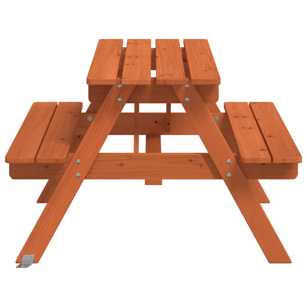 Picnic table for 4 children with parasol hole, solid spruce wood