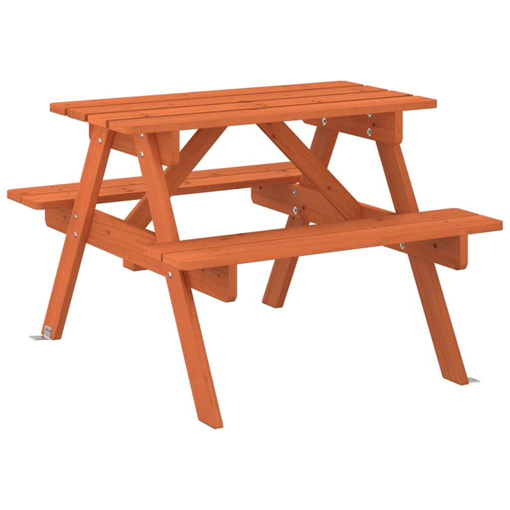 Picnic table for 4 children with parasol hole, solid spruce wood