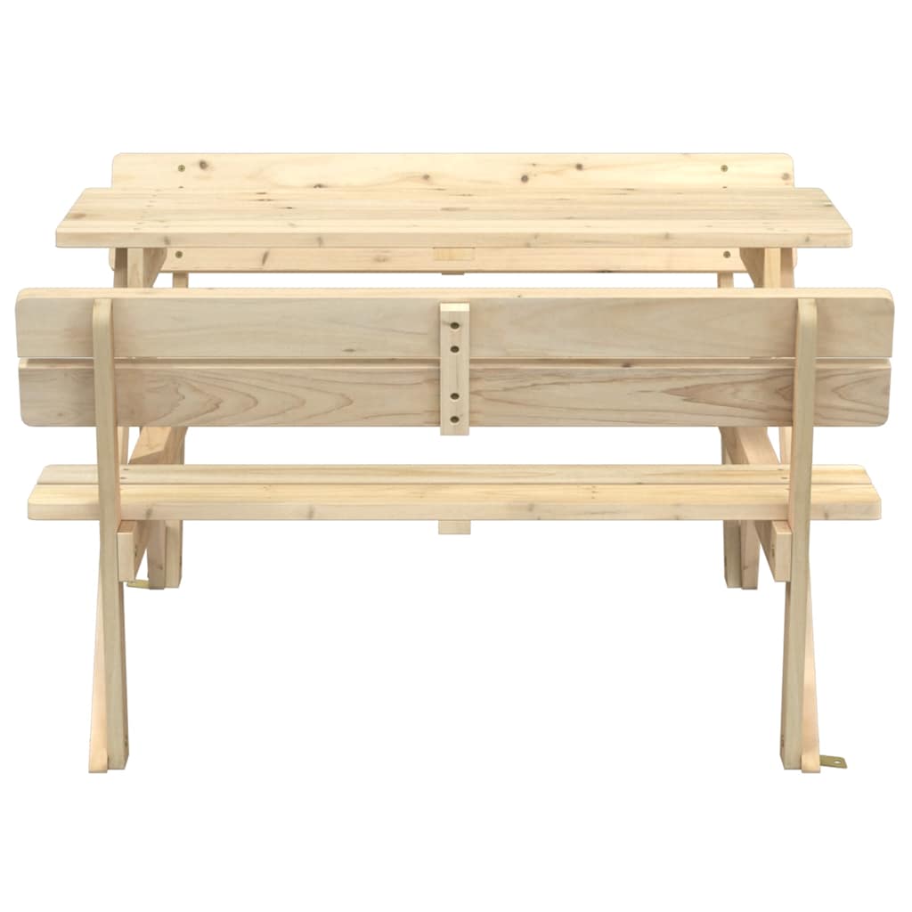 Picnic table for 4 children with parasol hole, solid spruce wood