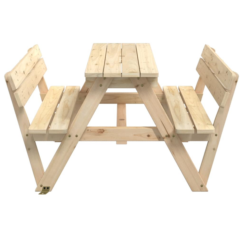 Picnic table for 4 children with parasol hole, solid spruce wood