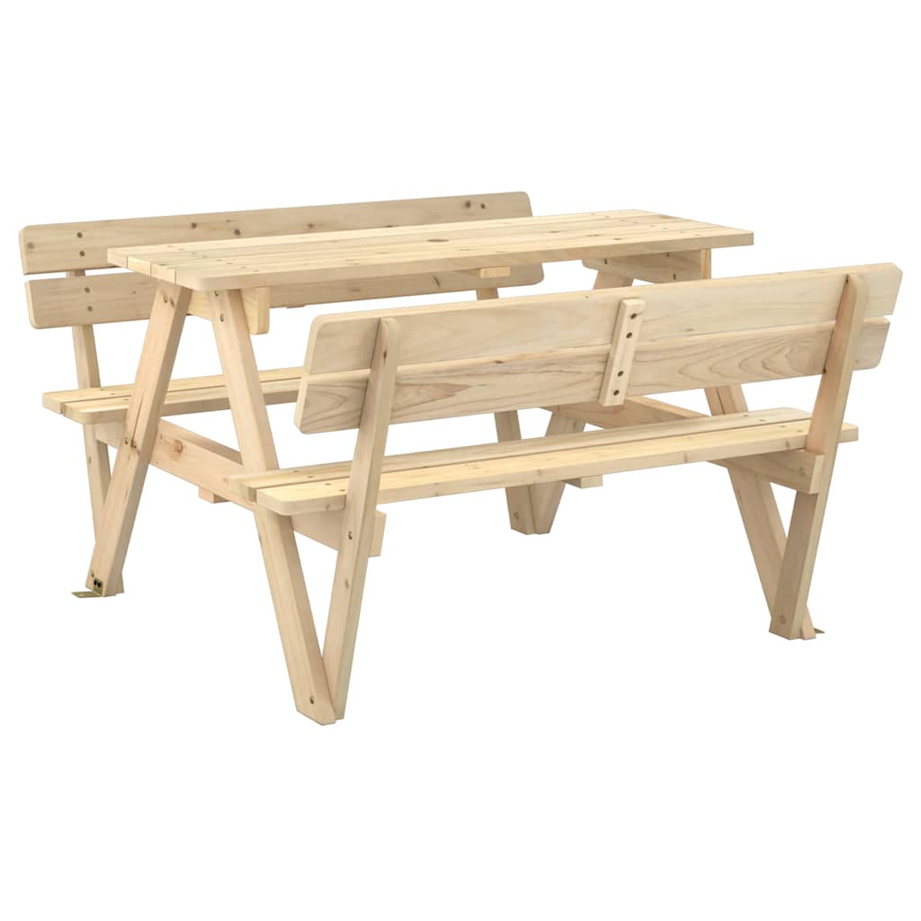 Picnic table for 4 children with parasol hole, solid spruce wood