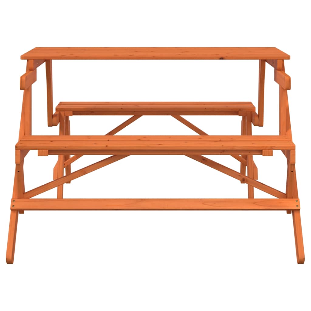 Picnic table with benches 2-in-1, solid spruce wood