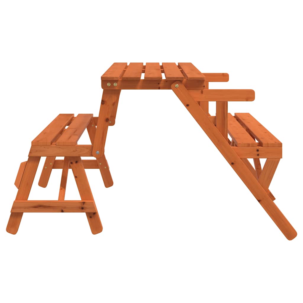 Picnic table with benches 2-in-1, solid spruce wood