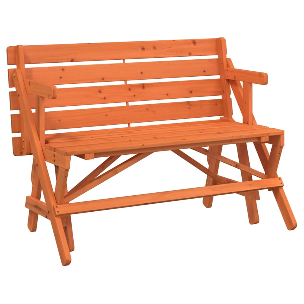Picnic table with benches 2-in-1, solid spruce wood