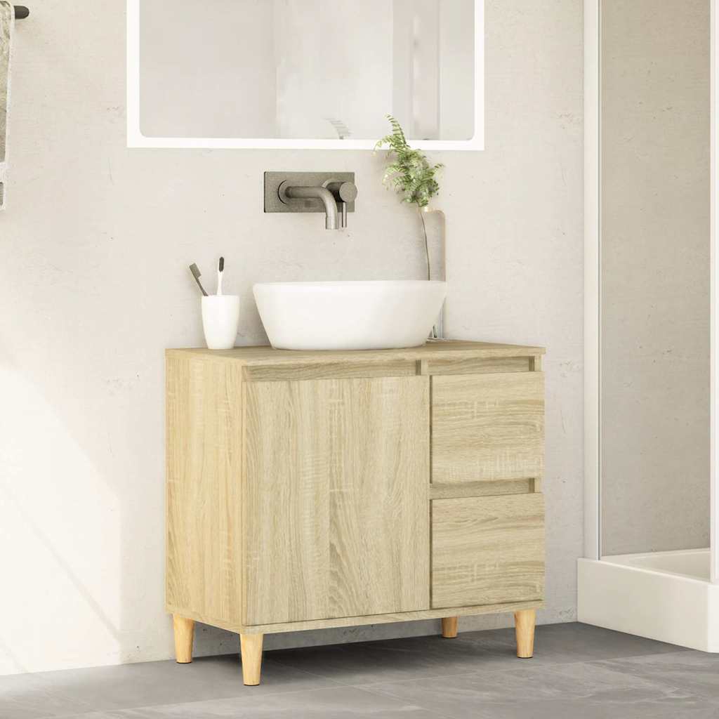 Bathroom cabinet, oak, 65x33x60cm, engineered wood