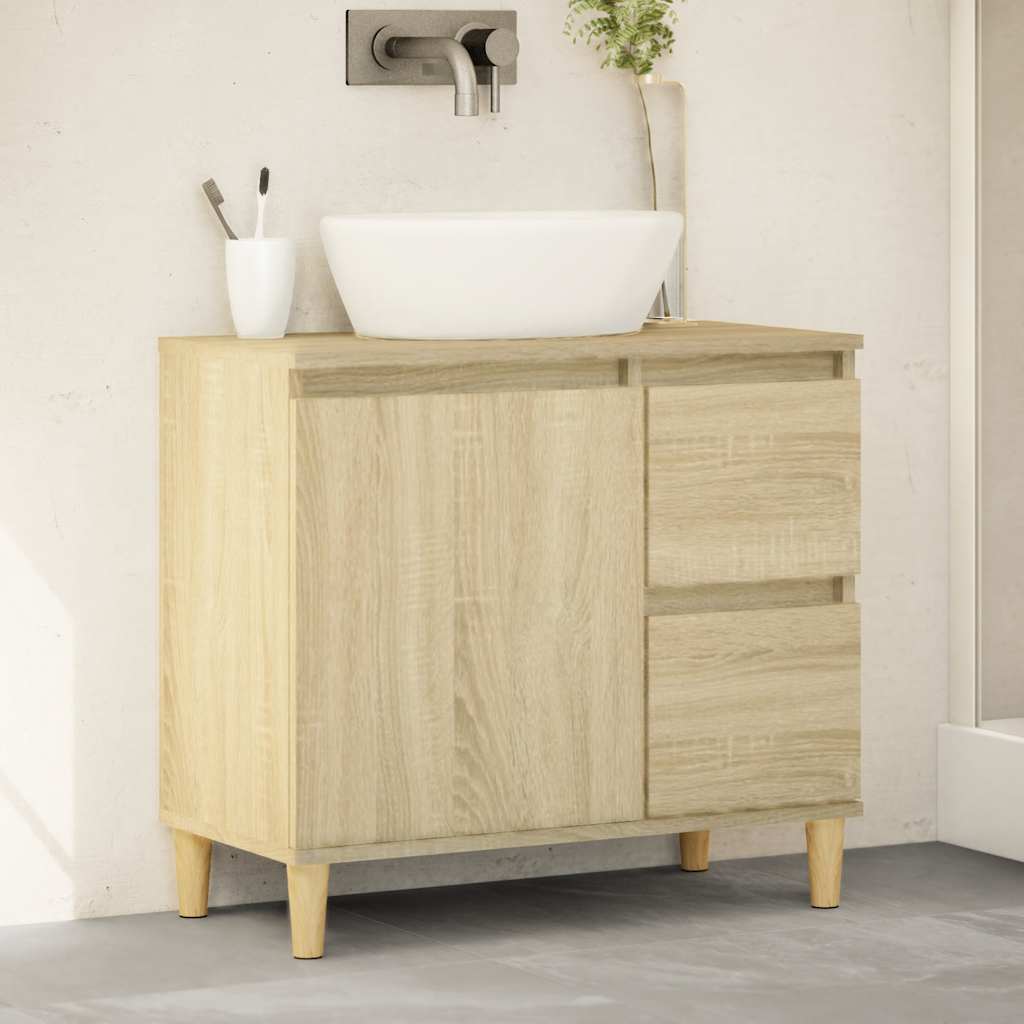 Bathroom cabinet, oak, 65x33x60cm, engineered wood