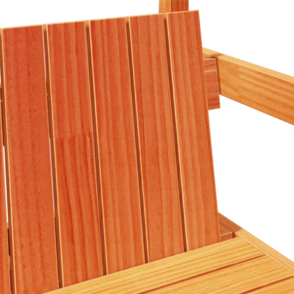 Bench with a roof, wax brown, 117.5x70x176.5cm, pine