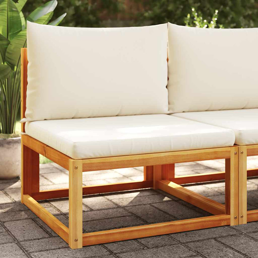 Sodo sofa be porankių su pagalvėlėmis, akacijos mediena ir rotangas