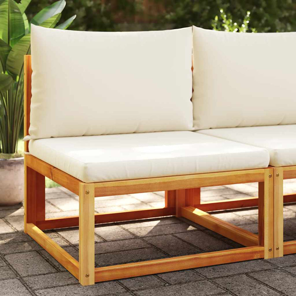 Sodo sofa be porankių su pagalvėlėmis, akacijos mediena ir rotangas