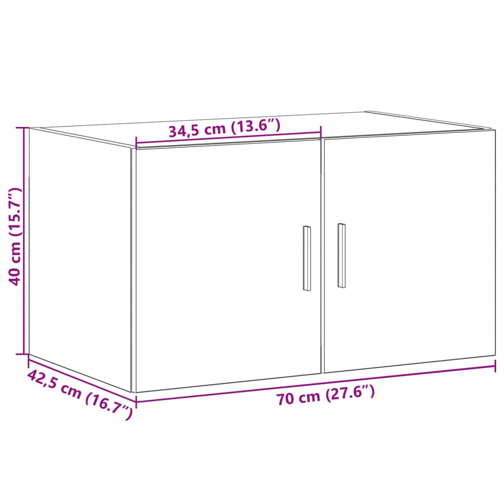 Wall cabinet, concrete grey, 70x42.5x40cm, engineered wood