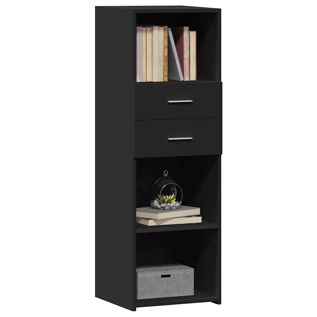 Chest of drawers, black, 40x42.5x124cm, engineered wood