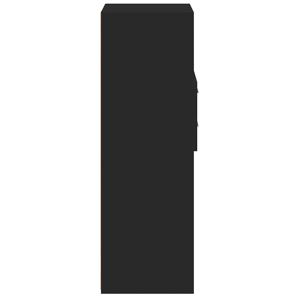 Chest of drawers, black, 40x42.5x124cm, engineered wood