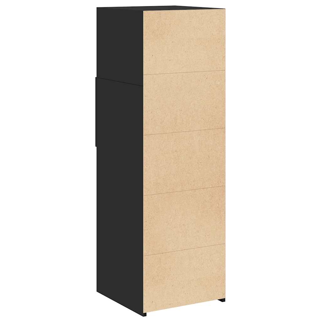 Chest of drawers, black, 40x42.5x124cm, engineered wood