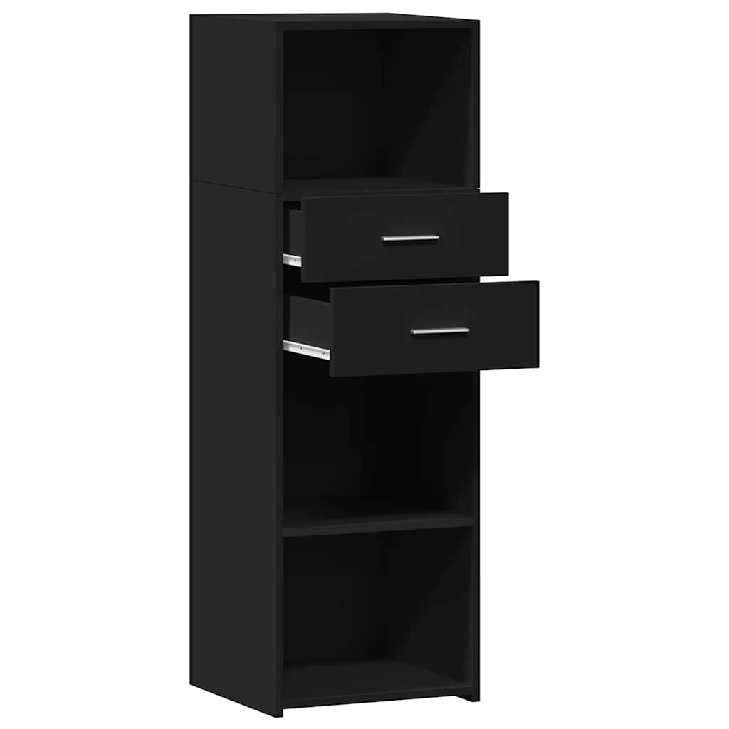 Chest of drawers, black, 40x42.5x124cm, engineered wood