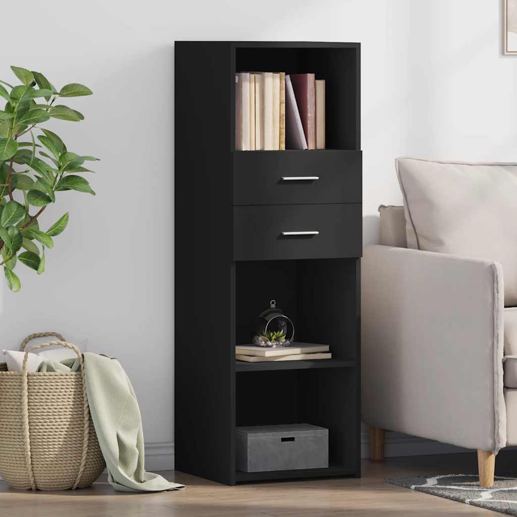 Chest of drawers, black, 40x42.5x124cm, engineered wood