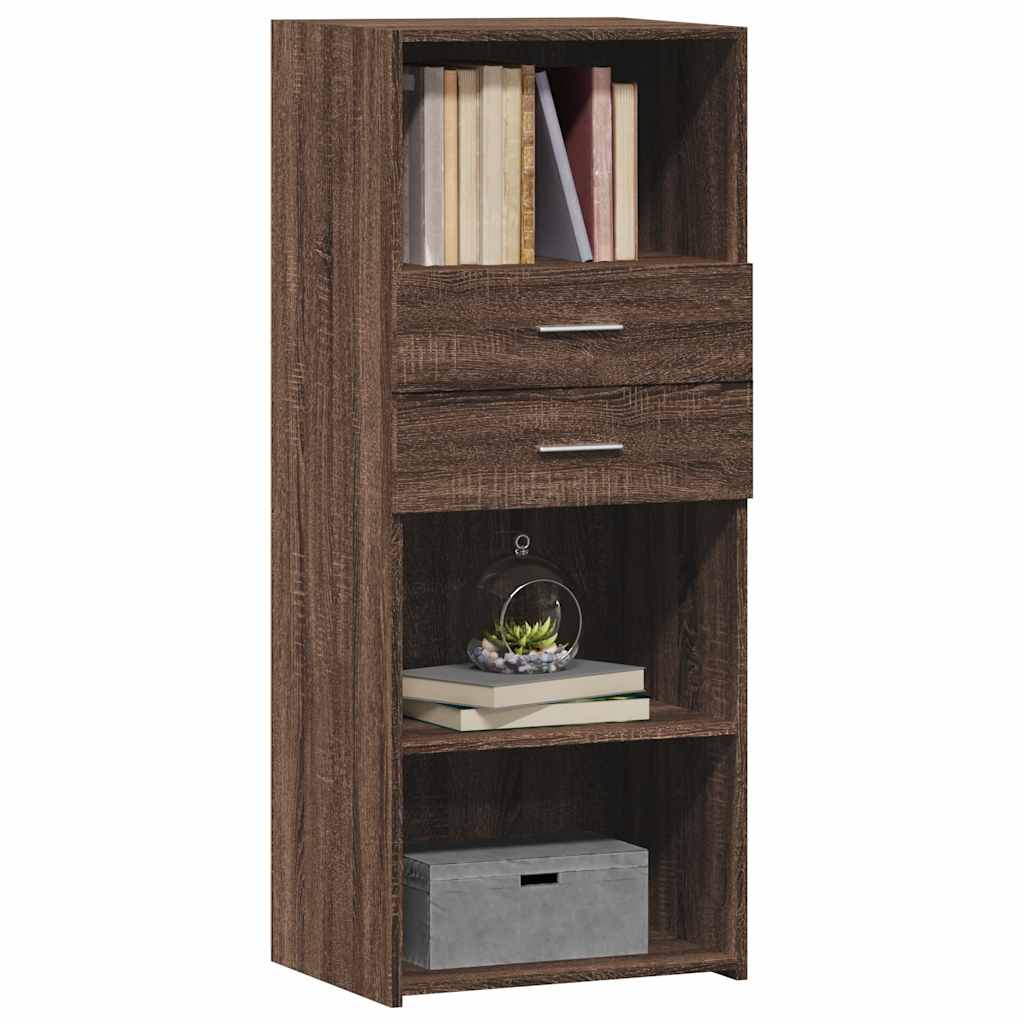 Chest of drawers, brown oak, 50x42.5x124cm, engineered wood