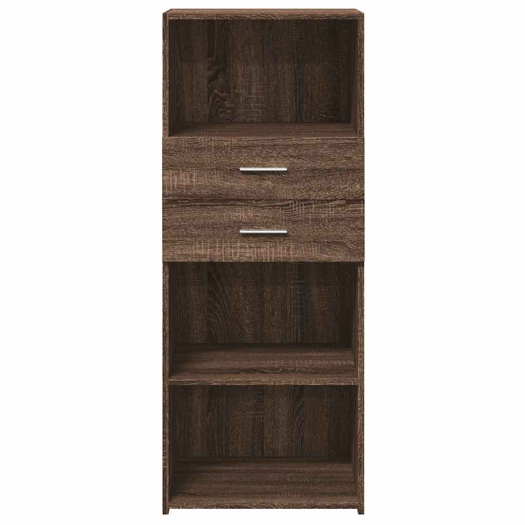Chest of drawers, brown oak, 50x42.5x124cm, engineered wood