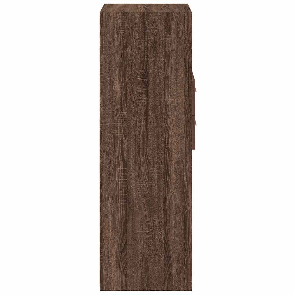 Chest of drawers, brown oak, 50x42.5x124cm, engineered wood