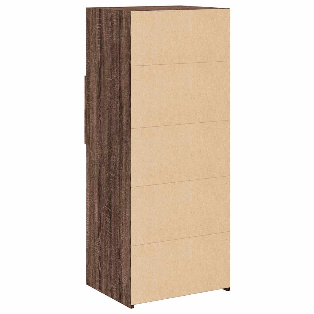 Chest of drawers, brown oak, 50x42.5x124cm, engineered wood